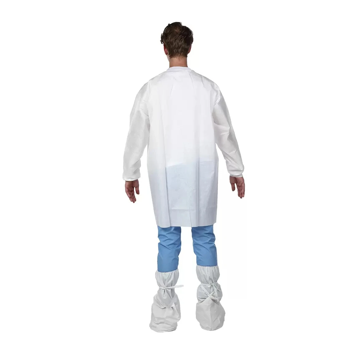 New Non woven  Medical Lightweight With Kimono Style  Disposable Individually Dustproof Lab Coat