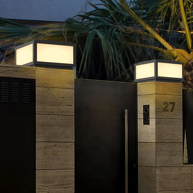 Decorative Garden Wall Lamp Die-casting Aluminum Landscape LED Simple IP65 Waterproof Black Aluminum Doors 80 E27 Aluminum Gate