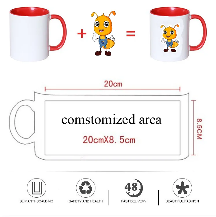 Cute humor funny sublimation mugs custom pattern advertising promo  ceramic water cup