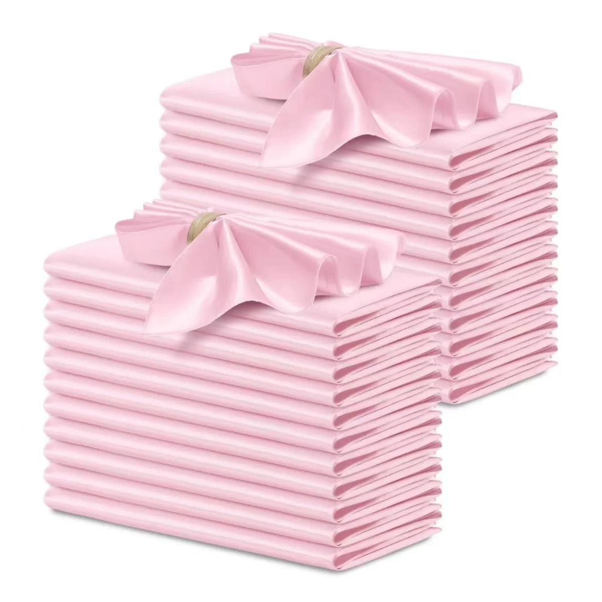 Wholesale Square Satin Table Napkins Handkerchief Romantic Wedding Banquet Table Cloth Dinner Decoration Napkins