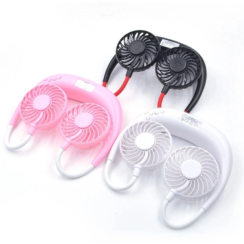 
New Patented Product USB Rechargeable Mini Portable LED Hanging Neck Band Hung Cooling Fan 