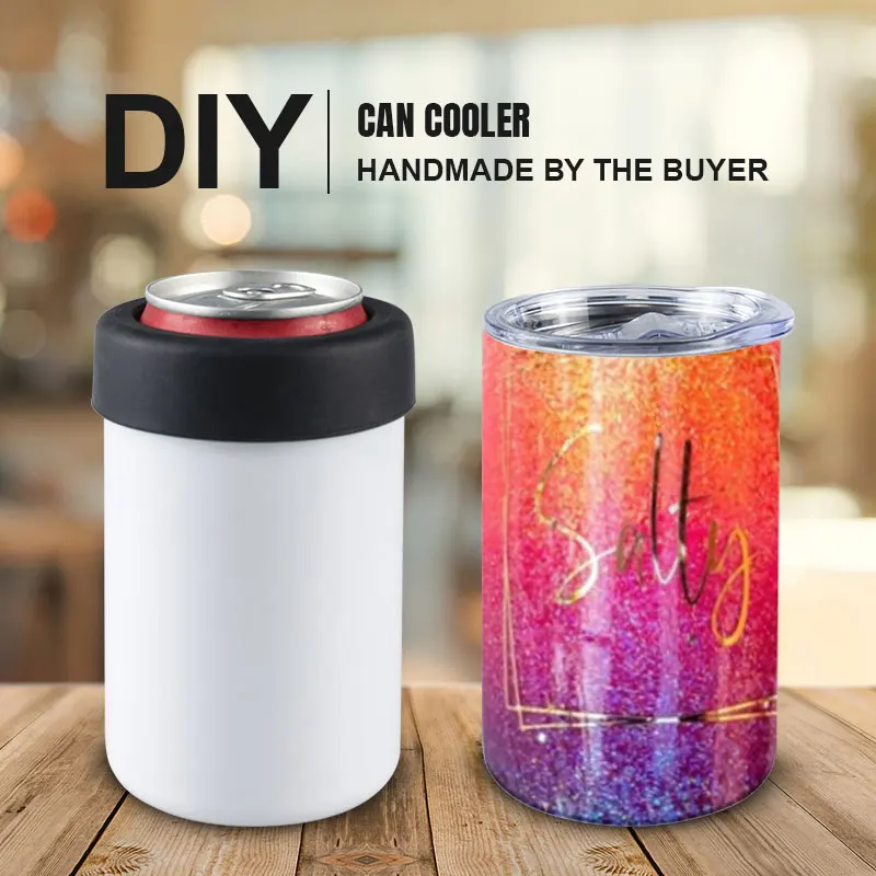 Wholesale stainless steel double wall sublimation tumblers 12oz sublimation blanks can cooler