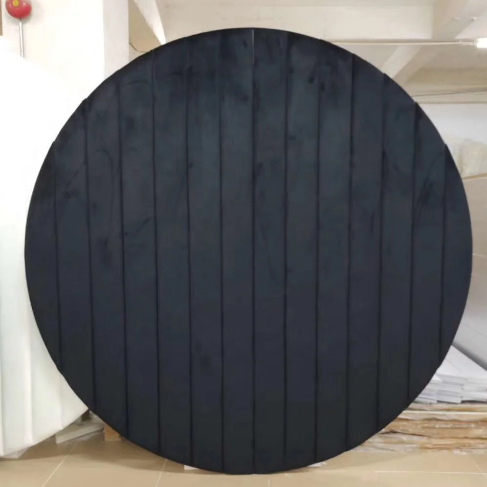 Luxury birthday party round black velvet backdrop for wedding reception decor