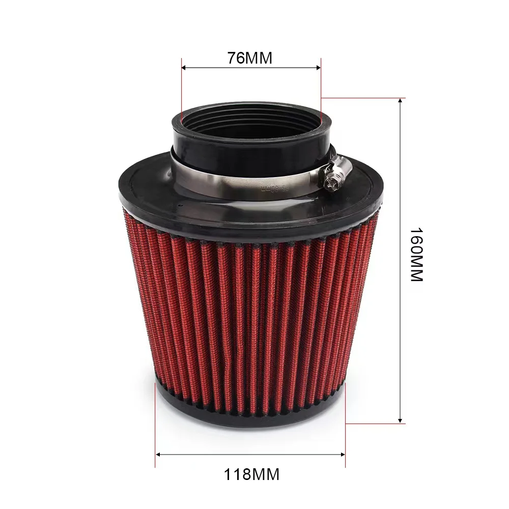 Hot selling filter automobile refitting general 76mm 100mm purifier filter screen mushroom head air filter element