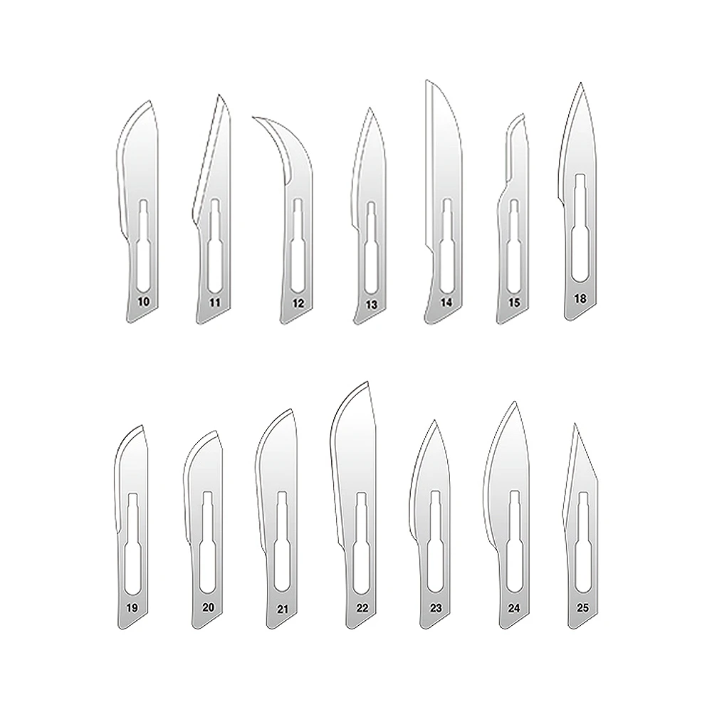 Scalpel Blade No.10 11 12 15 20 23 Disposable Sterile Surgical Blades Stainless Steel