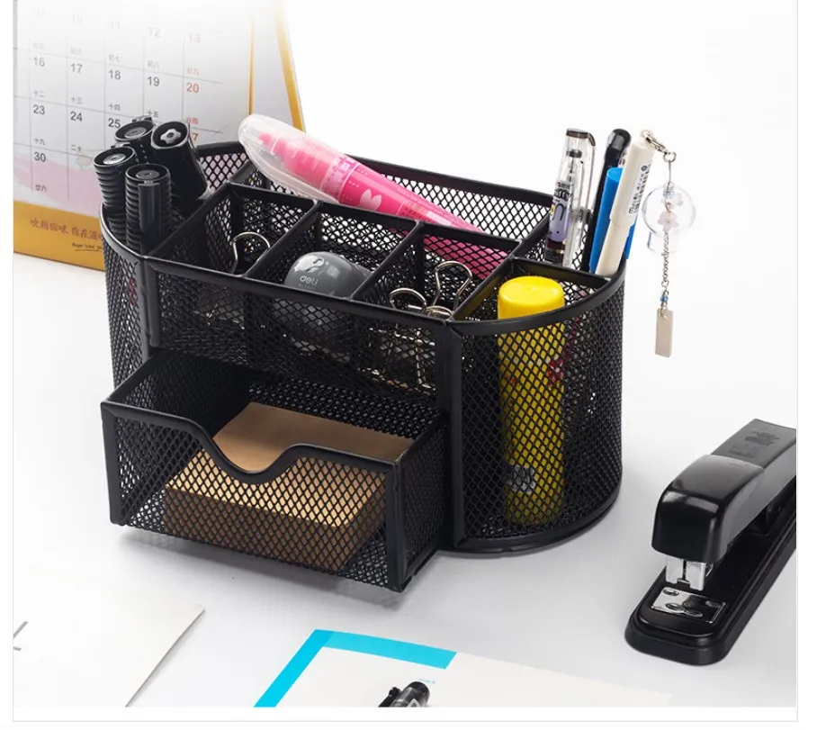 Рекламный портативный металлический сетчатый школьный Органайзер с выдвижным ящиком
