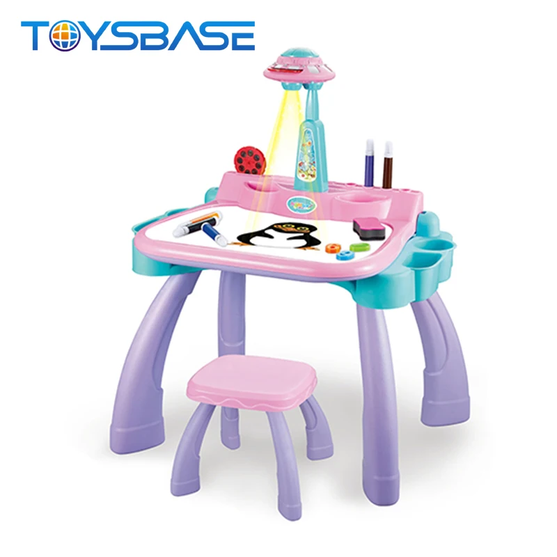 Children Learning Chair 2 In 1 Learning Projection Toy Painting Table For Kids