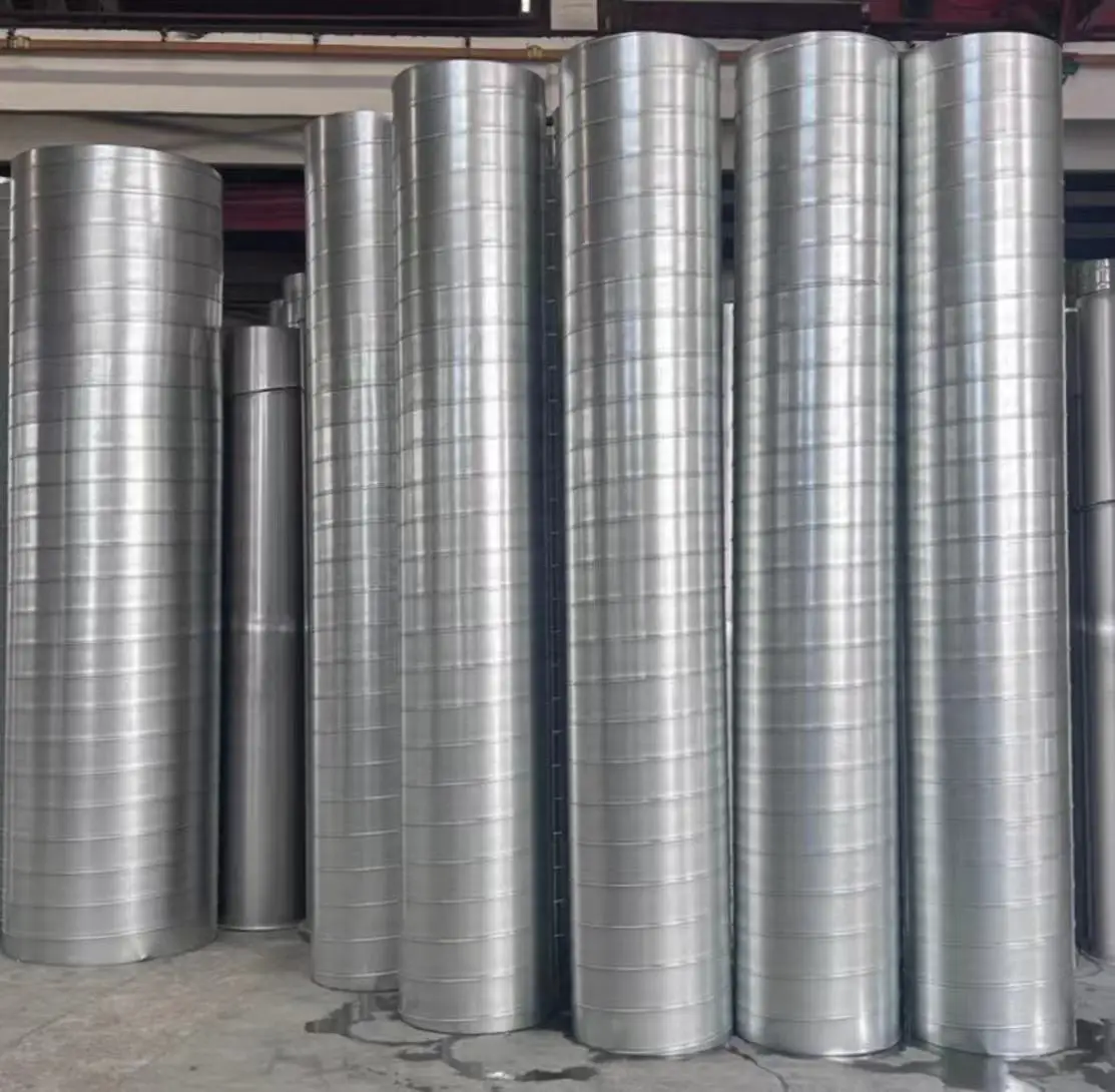 China factory direct sale customizable galvanized stainless air spiral duct  corrugated exhaust fume for ventilation system