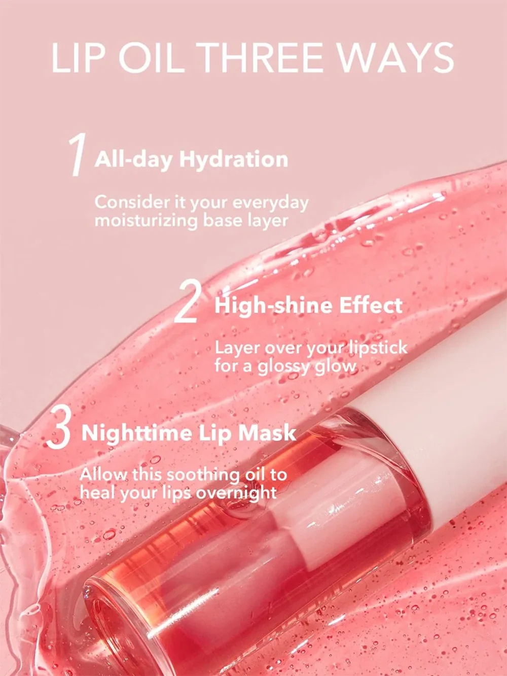 Wholesale Nourishing Fruit Flavor Lip Balm Private Label Vegan Glossy Shadows Crystal Clear Texture Plumping Lip Oil