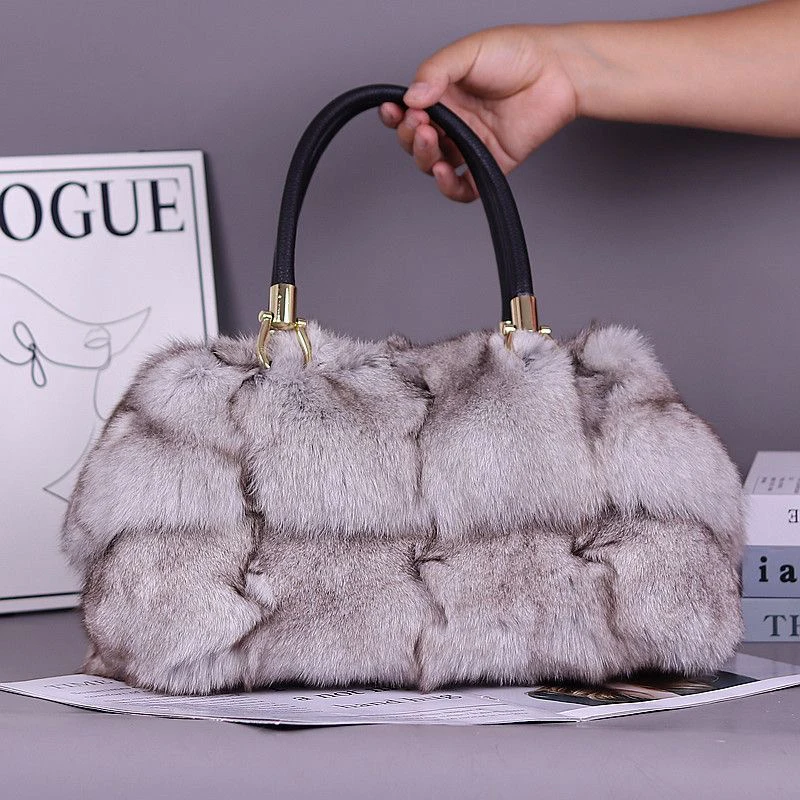 Wholesale Best Match Luxury Real Fox Fur Purses And Handbags For Women