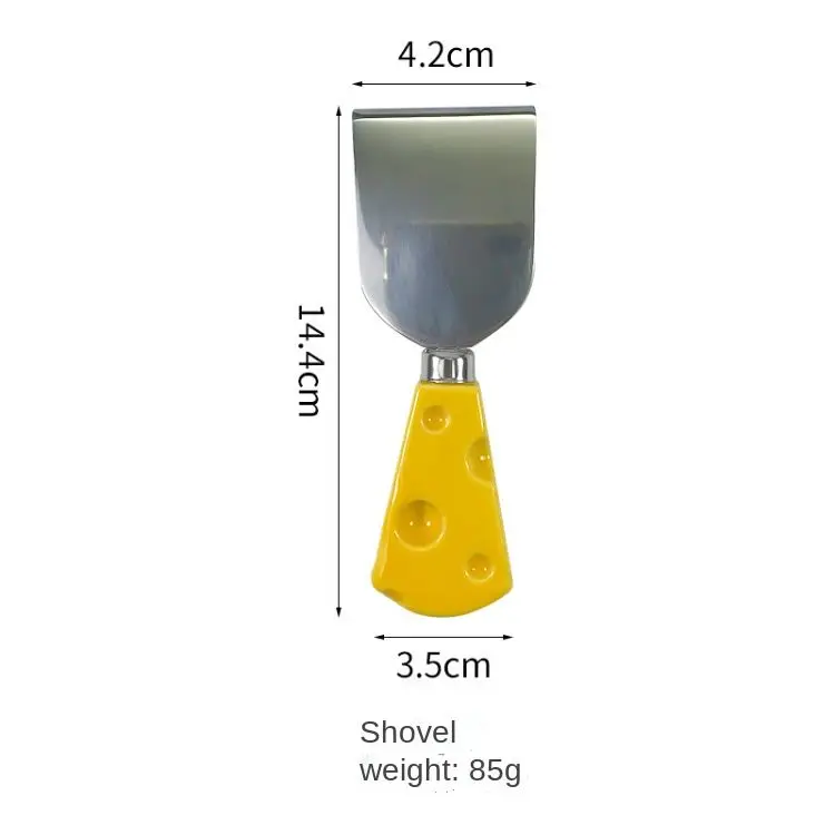 4 Pieces Ceramic Handle Cheese Knives Kitchen Gadgets Butter Knife Tool Stainless Steel Cheese Knife and Fork Set