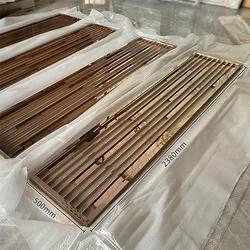 interior wall divider Entrance lobby reception desk background wall panel stainless steel huge metal screen