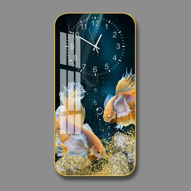 Living room dining room crystal porcelain wall clock modern simple hanging art clock