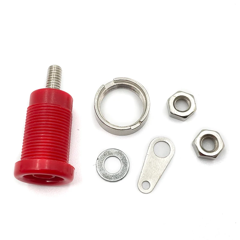 Nickel Plated High Voltage Terminal Safety Protection Binding Post Nut Terminal Blocks 4mm Banana Plug