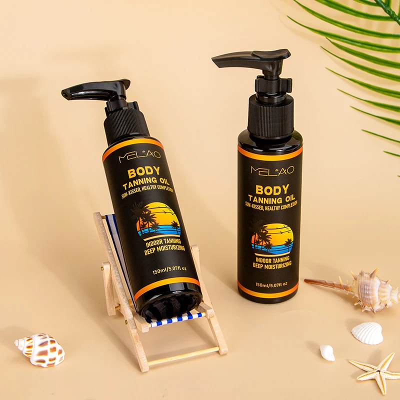 Wholesale MELAO Organic Tanning Indoor Oil Moisturizing Body Oil Sun kiss Glow Body Tanning Oil Natural Body Serum