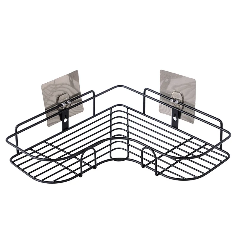 New wholesale no-punch corner storage rack bathroom tripod wash organizer dormitory toilet bathroom storage shelves