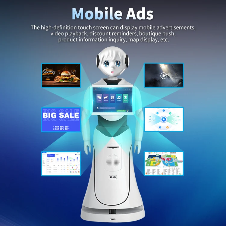 ELUEYES AI Smart Welcome Guide Face Recognition Advertisement Commercial Service Bank Efficient Remote Control Reception Robot