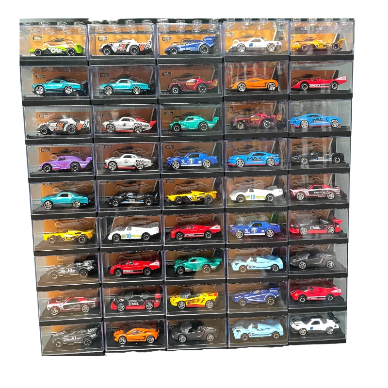 PANDAS 1:64 Mini Diecast Alloy Car Hot Free Wheel Metal Vehicle Building Block Box Alloy Plastic Sliding Model Racing Car Toy