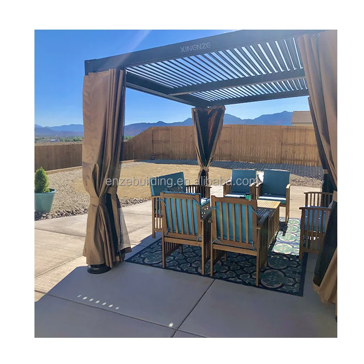 Bioclimatic Exterior Motorized Shutter Aluminium Pergola Manufacturers Canopy Gazebo Electric Louver Outdoor Aluminum Pergola
