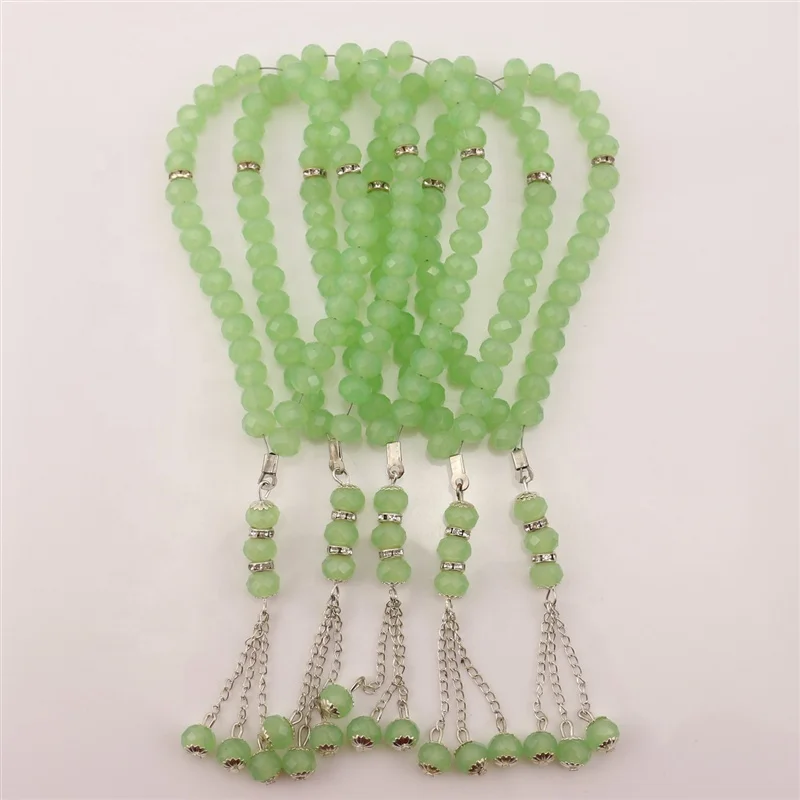 Factory directly sale K9 excellent crystal material 50pcs/lot/color 33pcs 10mm crystal islamic muslim crystal prayer bead