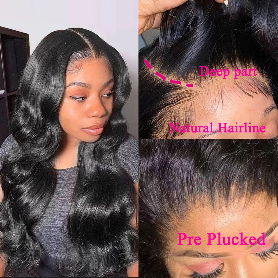 8 22  28 Inch 150% Glueless Reliable  Indian Remy Human Hair Body Wave Lace Front Wig  With Baby Hair
