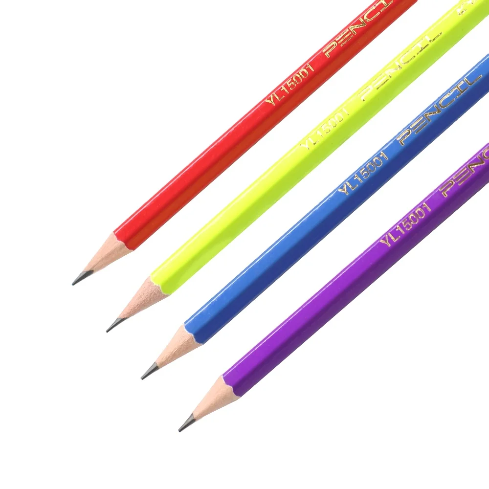 yl815001 Top Quality Hexagon Wooden Customized HB Pencil Lead Pencil stardard pencils set