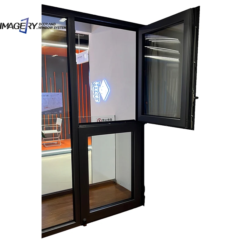 Newly Designed Garden Entrance Door Double Flying Wing Systemglass Casement Door Aluminum Glass Waterproof Villa Door 3 Years