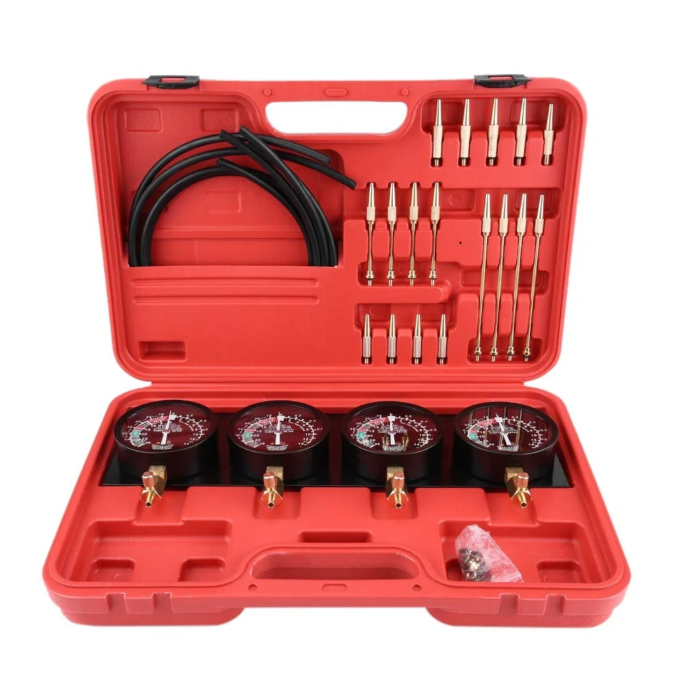 4 Gauge Fuel Vacuum Carburetor Synchronizer Kit Diagnostic Adjustment Tools