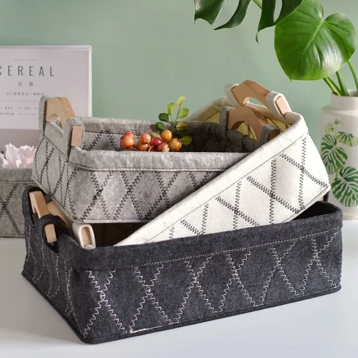 Wholesale High Quality Felt Portable Eco-friendly Felt Toys Laundry Box Felt Storage Baskets