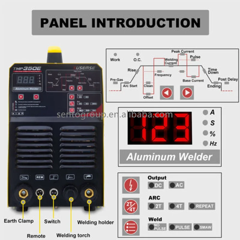 Алюминиевый сварочный аппарат TMP350E tig ac/dc ARC для цифрового управления Tig/MMA 350A110/220V