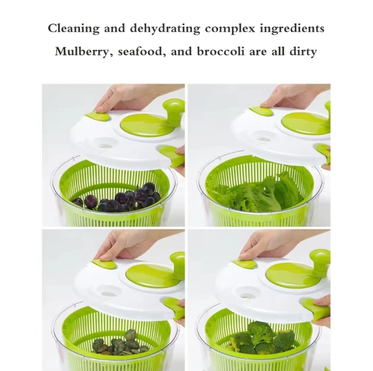 Salad Spinner Salad Vegetables Dehydrater Fruit and Vegetable Washing Spinning Drain Basket Vegetable Dryer