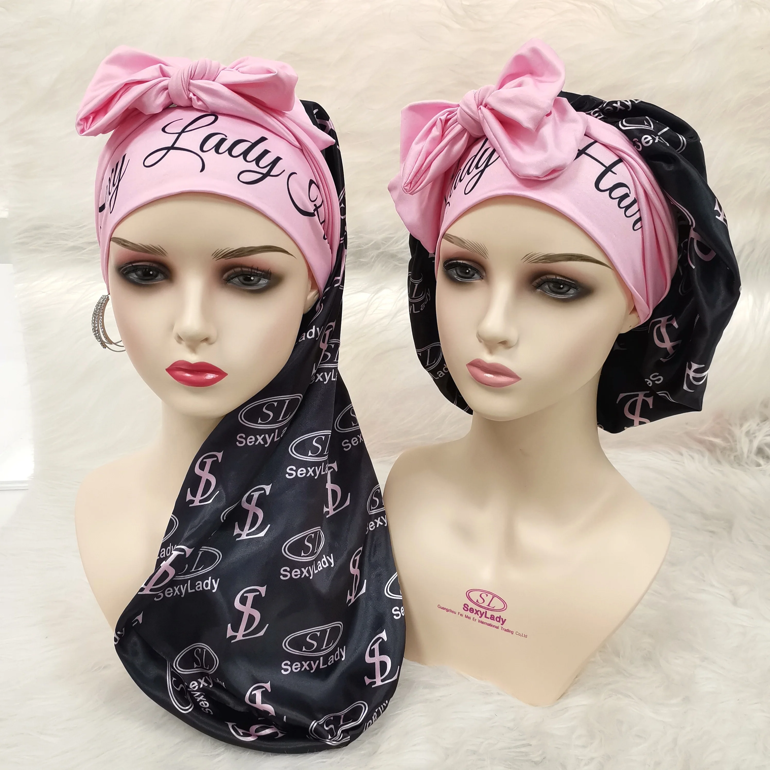 super cute reversible silk bonnet with custom logo hair bonnets private logo mommy and me bonnet