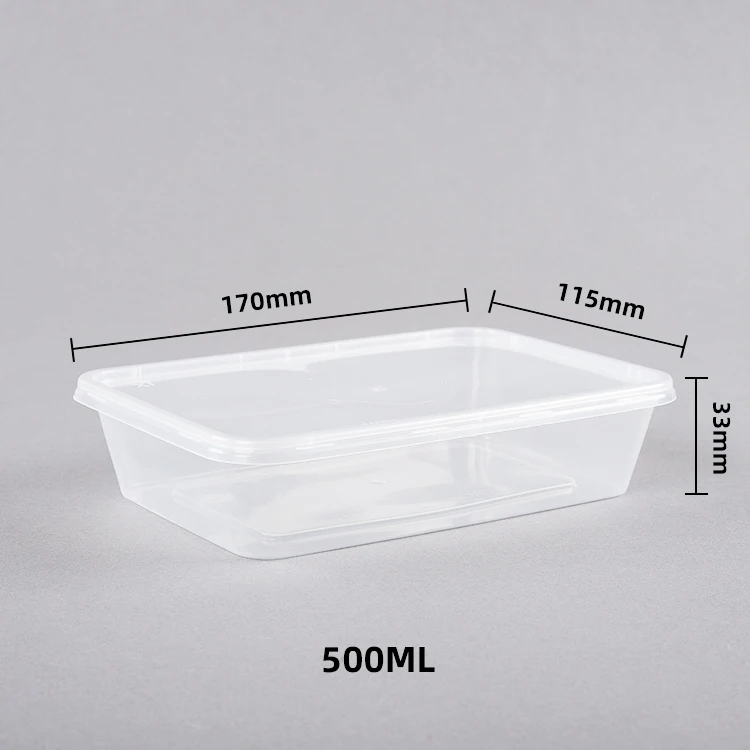 Clear Eco-Friendly Lunch Bento Box Microwavable take out rectangle plastic disposable take away food containers