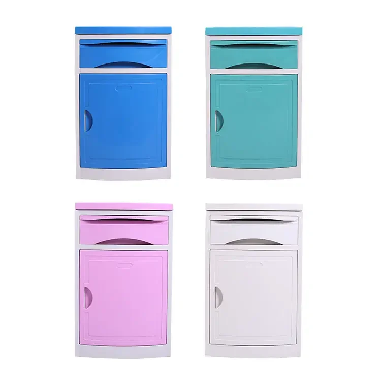Top sale good quality hospital plastic nuclear bedside locker medical abs bed side cabinet
