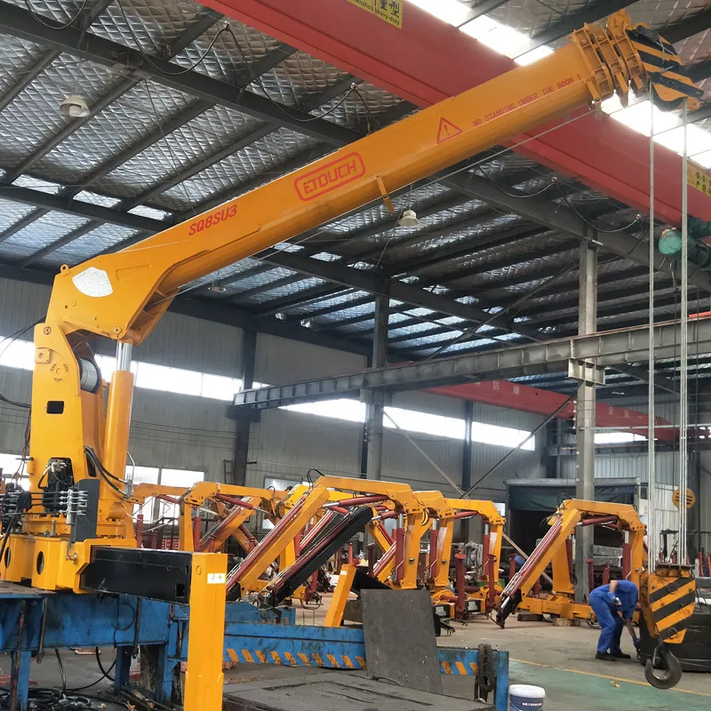 Mini Lifting Crane Trucks Small 3.2Ton 5Ton 6.3Ton Mounted Knuckle fold  crane arm Hydraulic Crane For Truck