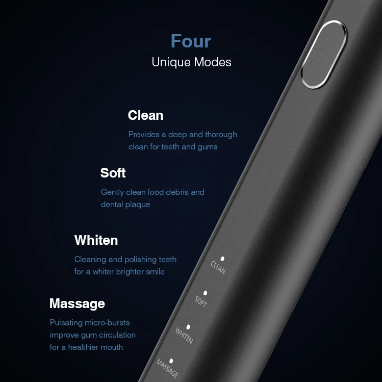 Custom Best Adult Sonic Electric Toothbrush Oral Care Slim Rechargeable Sonic Tooth Brush IPX7 OEM ODM Manufacturer ADA Accepted