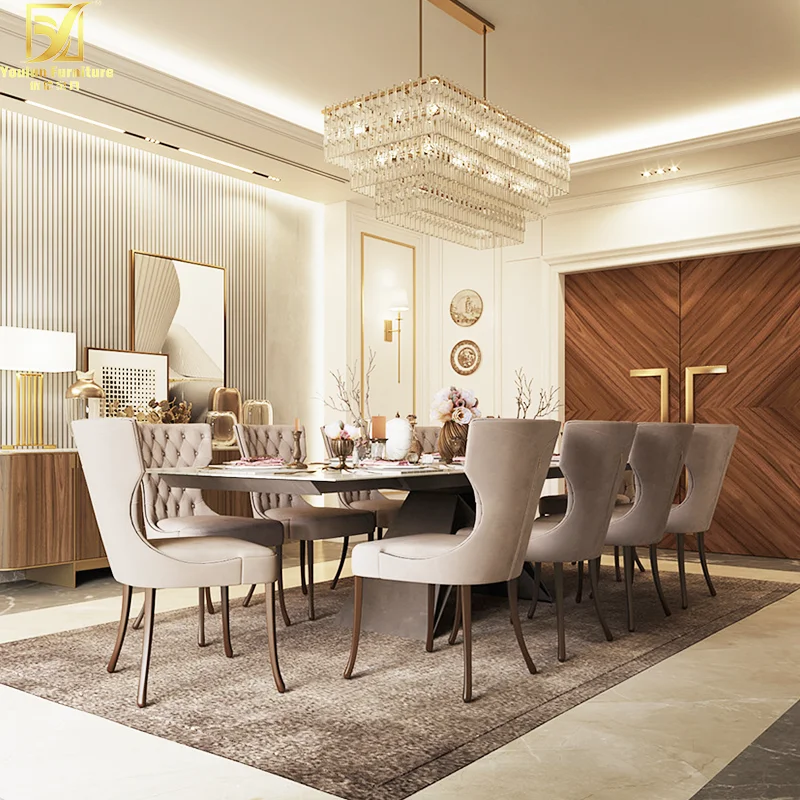10 seater set luxury modern marble luxury dining table and chairs