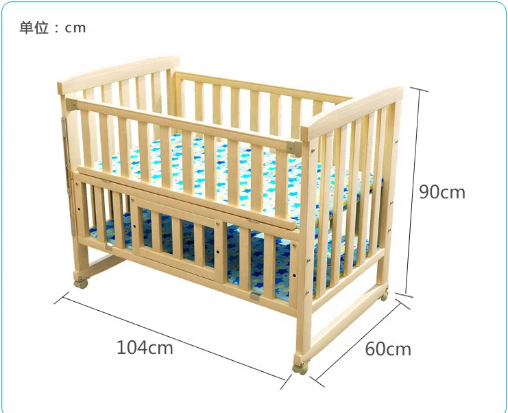 popular design wholesale custom multifunctional Folding adjustable Original floding wooden baby bed