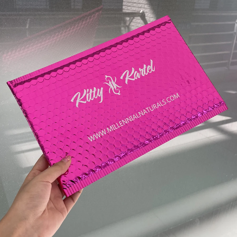 Custom Designer Gold Shipping Envelopes Mailing Bags Self Seal Adhesive Padded Packaging Poly Bubble Mailers