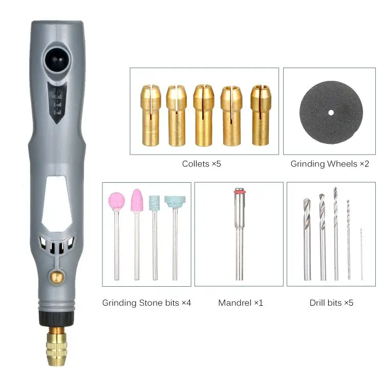Multifunctional Mini Handheld Electric Grinder Set 6000-15000rpm Power Rotary Tool Kit Rechargeable 3 in 1 Polisher Driller Grin