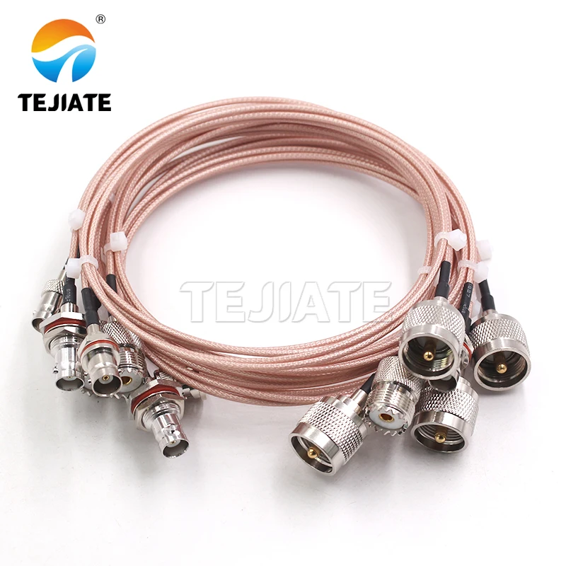 RF Coaxial Customizable UHF/M female four-hole flange to BNC Large Hexagon Female for RG316 cable extension cable BNC to UHF/M