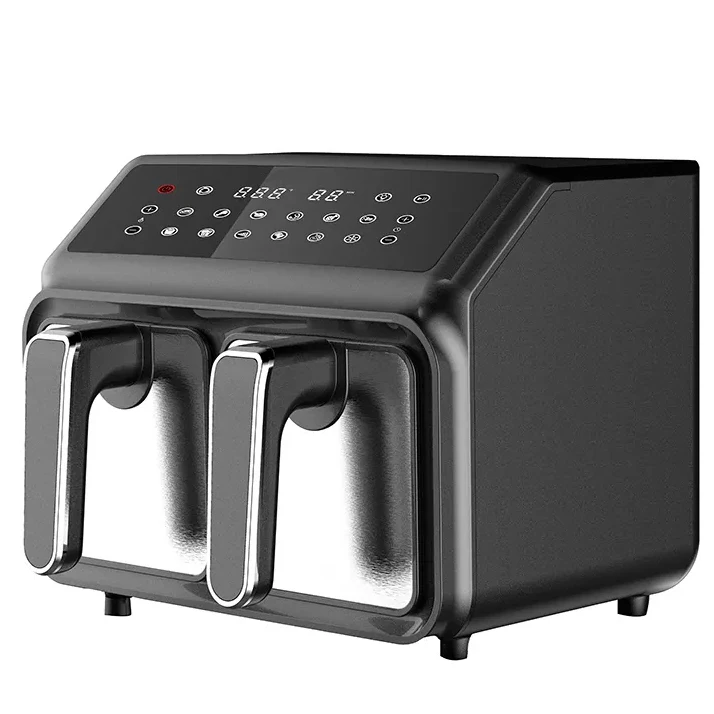 GIAYOL 2400W double 2 Baskets 9liter Freidora De Aire Electric Dual Zones Digital Air fryer LED Display Control Panel Oil Free