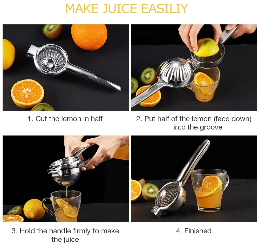 Hot Sale Stainless Steel Lemon Squeezer  Manual Fruit Squeezer Citrus Squeezer Fruit Juice Reamer Manual Juicer Fast Handle