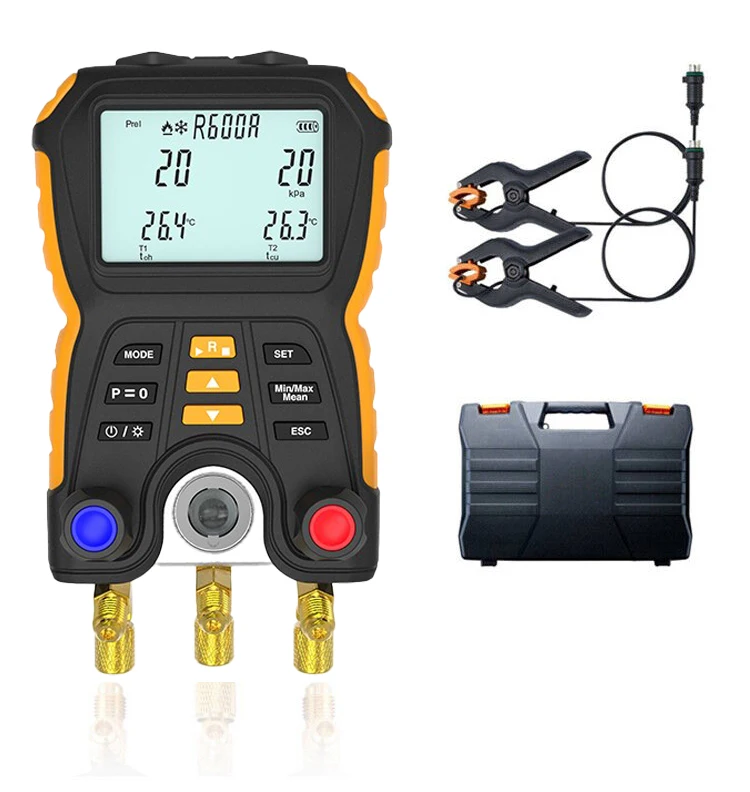 Backlight Value Testers Manifold Set Hvac Digital Pressure Gauges For Refrigeration
