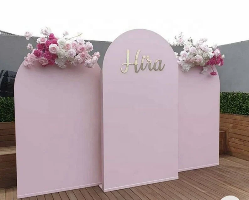 TF 2021 new style fashion white Round Arch Party Wire Mesh Wall Screen circle Backdrops for outdoor indoor wedding decor