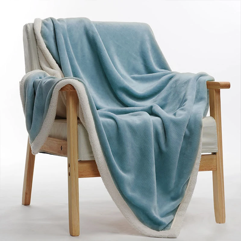 UBEST winter double layer thick buy fleece sherpa throw wool knit blanket