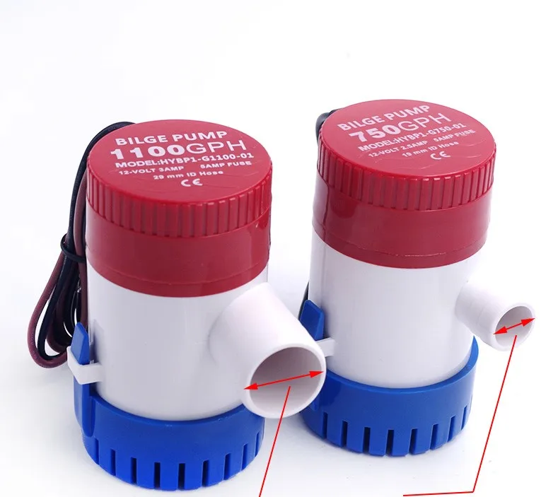12v/24v bilge pump 500/750/1100GPH electric water for boats accessories marin submersible