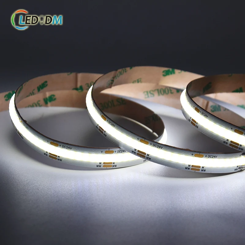 cob 12v 24v IP20 dot-less led light tape Ra90 CSP led strip 3000k