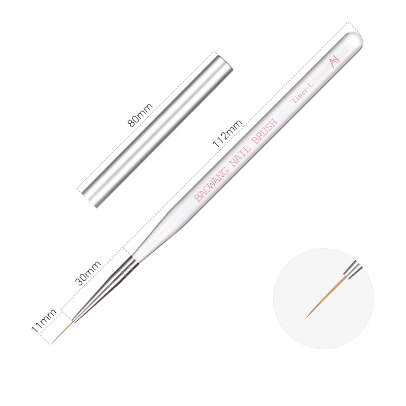 BW6-3 PET Nylon Hair Long Liner Brush of Nails Very Good Liner Brush for Manicure Salon Nail Art Brushes Liner