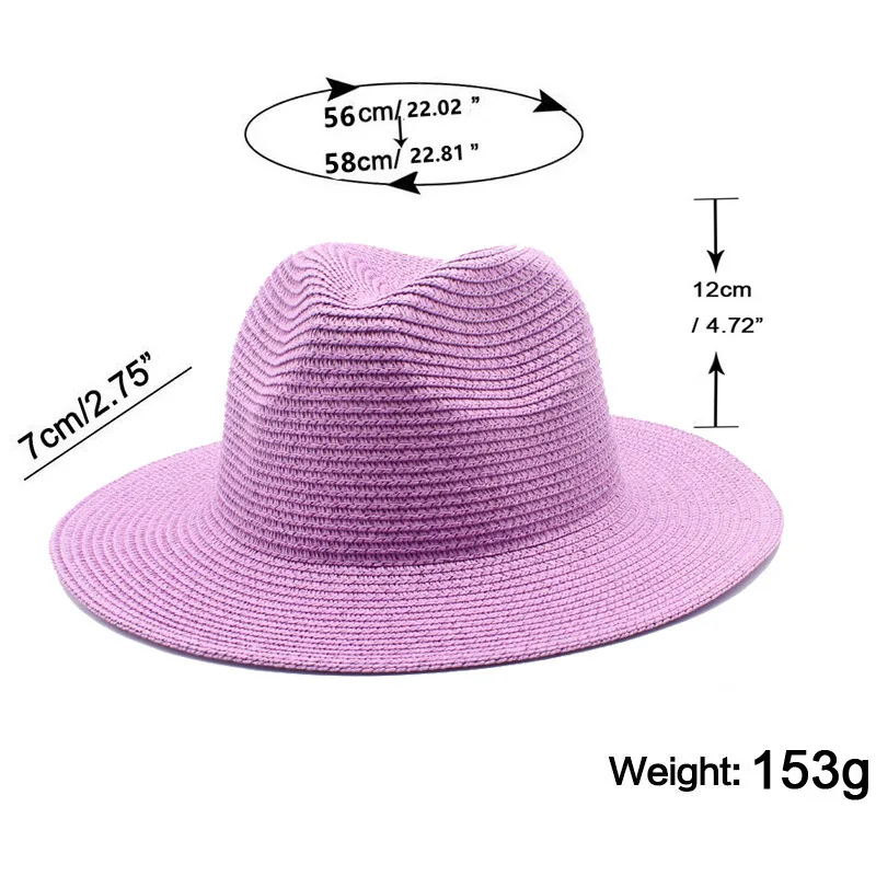 Summer Colorful Foldable Fedora Bucket Hats Sunshade Wide Brim Panama Straw Beach Hats Wholesale 2022